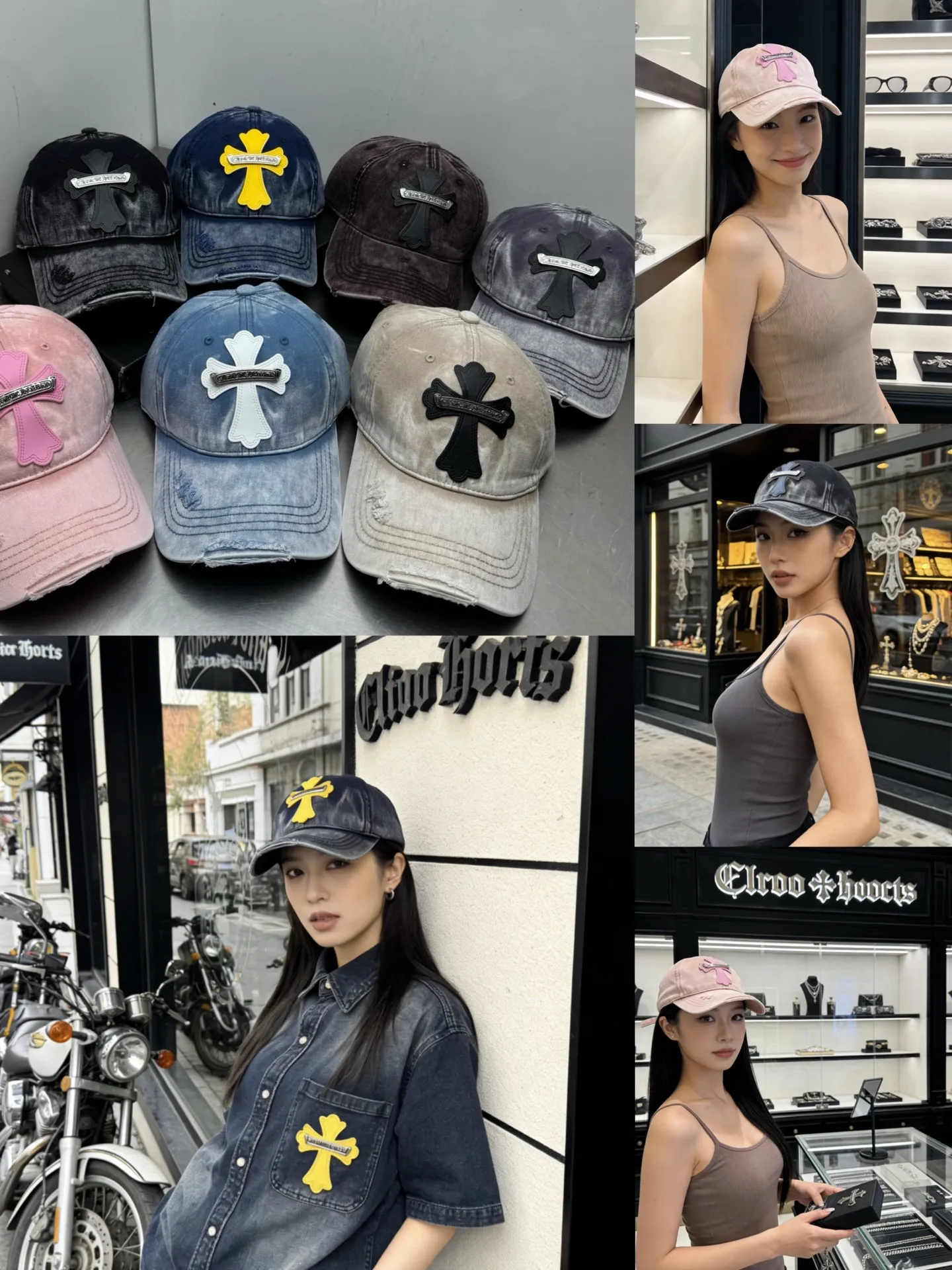 Crow heart denim washed spring and summer hole baseball cap